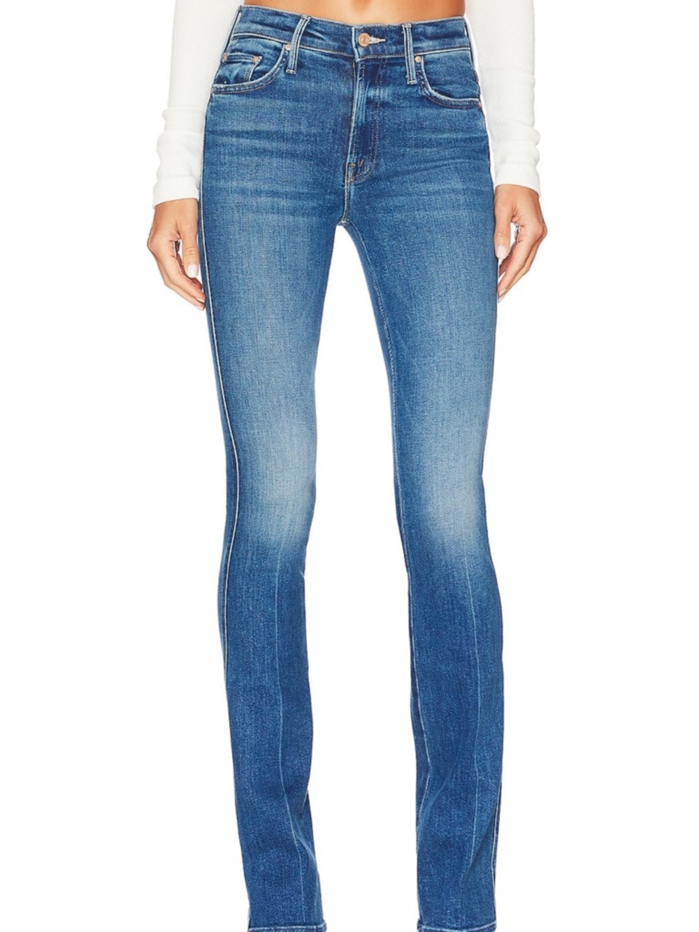 MOTHER Double Insider Skinny Jeans - Blue Denim - Picture 4 of 4